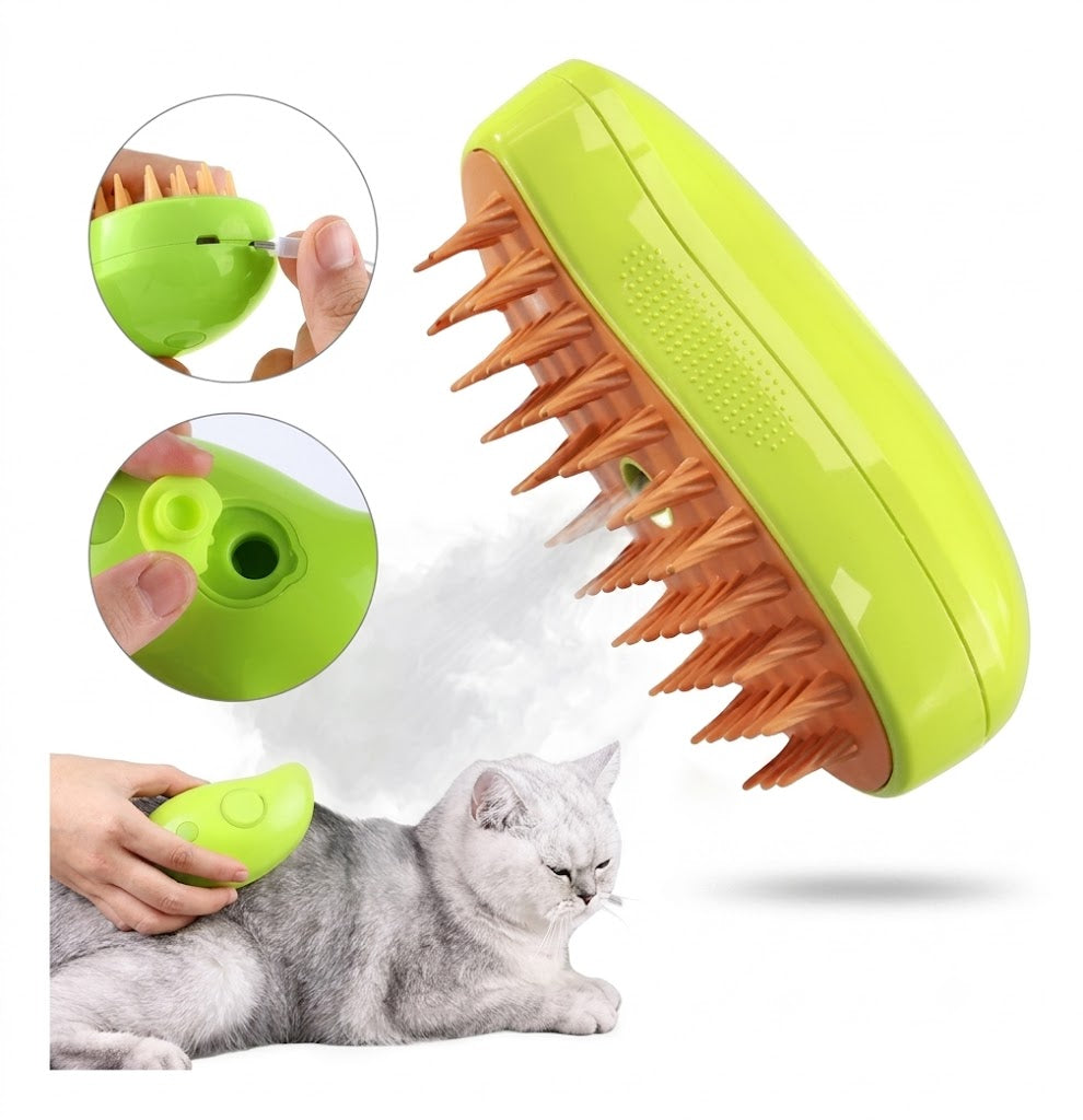 Cepillo Vaporizador 3 en 1 para Mascotas