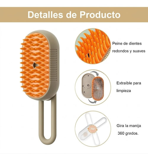 Cepillo Vapor Para Masaje Mascotas